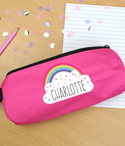 Personalised Rainbow Pink Pencil Case - ItJustGotPersonal.co.uk