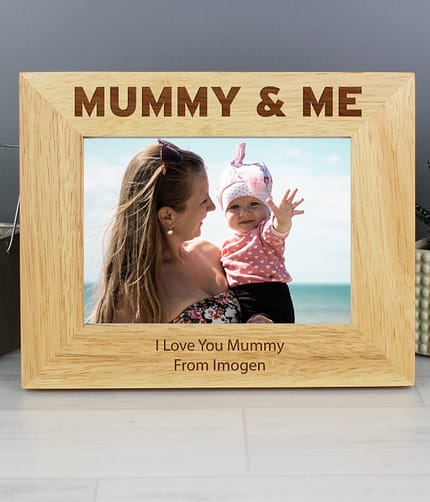 Personalised Mummy & Me 5x7 Landscape Wooden Photo Frame - ItJustGotPersonal.co.uk