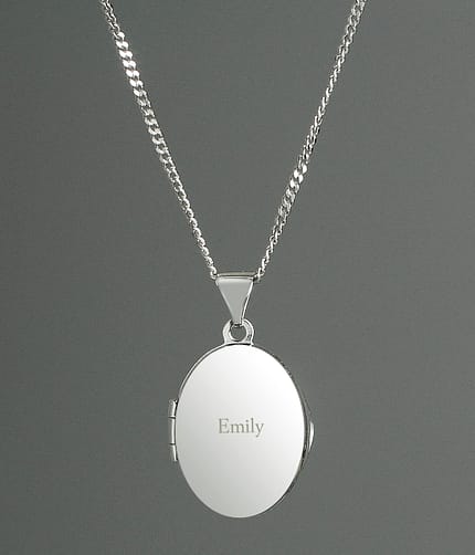 Personalised Sterling Silver Oval Locket Necklace - ItJustGotPersonal.co.uk