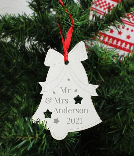 Personalised Mr & Mrs Bell Tree Decoration - ItJustGotPersonal.co.uk