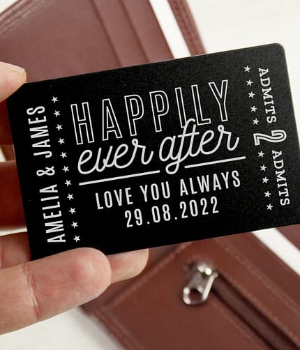 Personalised Happily Ever After Black Wallet Card - ItJustGotPersonal.co.uk