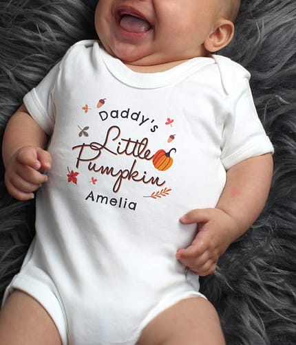 Personalised Little Pumpkin Baby Vest - ItJustGotPersonal.co.uk