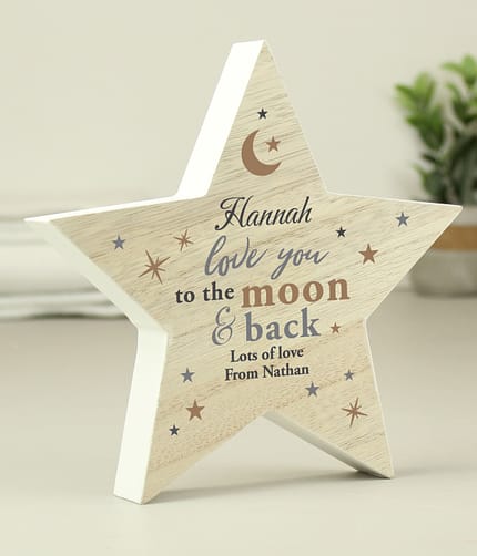 Personalised Love You Wooden Star Ornament - ItJustGotPersonal.co.uk