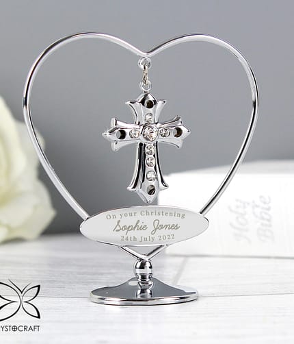 Personalised Crystocraft Cross Ornament - ItJustGotPersonal.co.uk