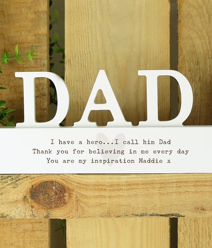 Personalised Free Text Heart Wooden Dad Ornament - ItJustGotPersonal.co.uk