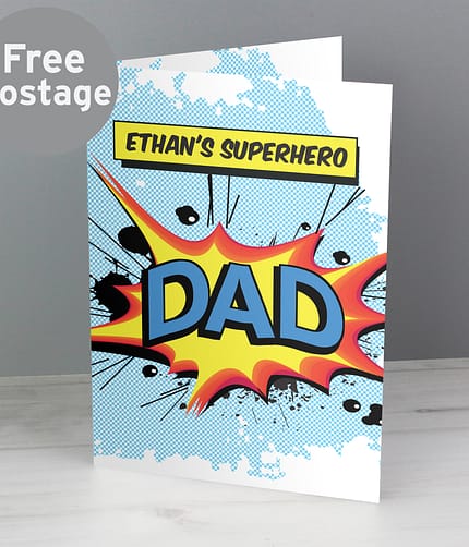 Personalised Super Hero Comic Book Themed Card - ItJustGotPersonal.co.uk