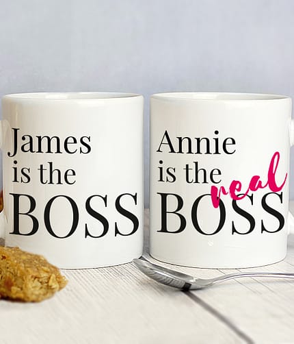 Personalised The Real Boss Mug Set - ItJustGotPersonal.co.uk