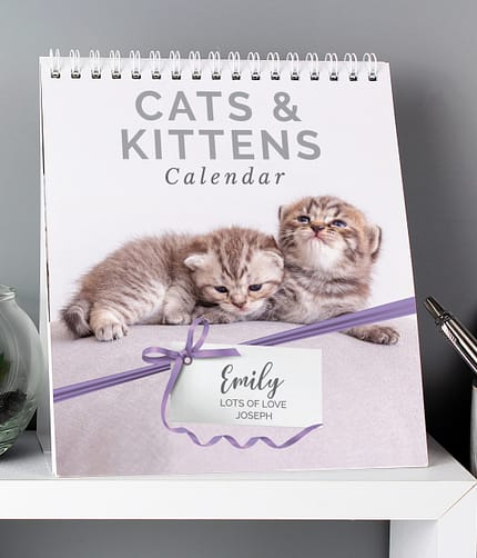 Personalised Cats and Kittens Desk Calendar - ItJustGotPersonal.co.uk