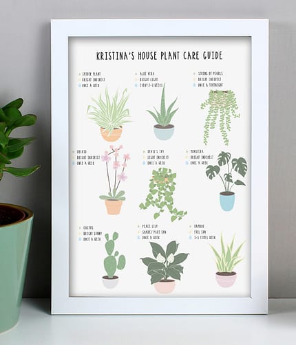Personalised Plants Guide White A4 Framed Print - ItJustGotPersonal.co.uk