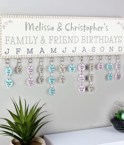 Personalised Birthday Planner Plaque with Customisable Discs - ItJustGotPersonal.co.uk