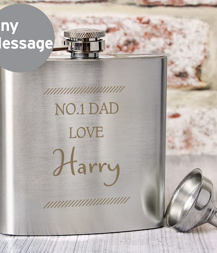 Personalised Classic Stainless Steel Hip Flask - ItJustGotPersonal.co.uk