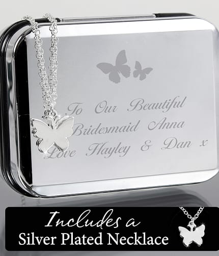 Personalised Butterfly Box and Butterfly Necklace - ItJustGotPersonal.co.uk