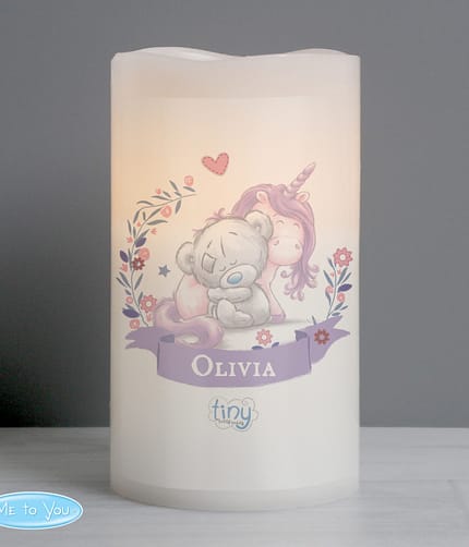 Personalised Tiny Tatty Teddy Unicorn Nightlight LED Candle - ItJustGotPersonal.co.uk