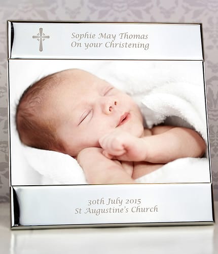 Personalised Silver Cross 6x4 Photo Frame - ItJustGotPersonal.co.uk