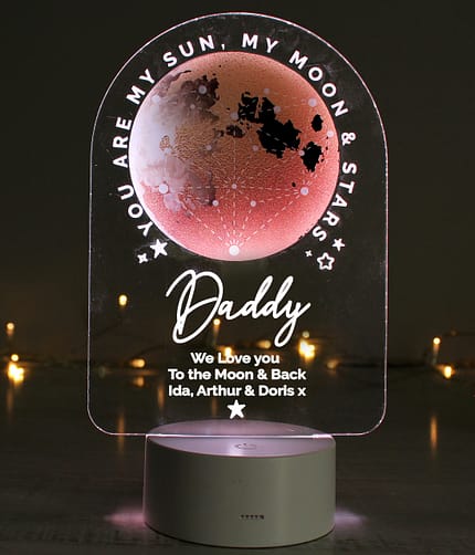 Personalised Sun Moon & Stars LED Colour Changing Night Light - ItJustGotPersonal.co.uk