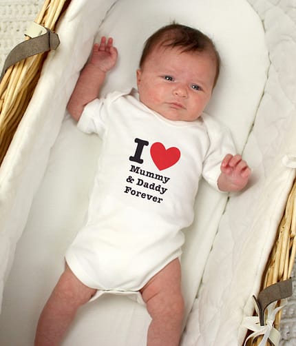 Personalised I HEART 0-3 Months Baby Vest - ItJustGotPersonal.co.uk