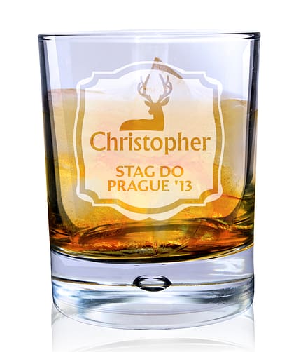 Personalised Stag Tumbler Bubble Glass - ItJustGotPersonal.co.uk