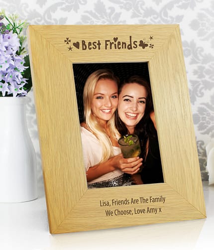 Personalised Oak Finish 6x4 Best Friends Photo Frame - ItJustGotPersonal.co.uk