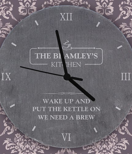 Personalised Kitchen Slate Clock - ItJustGotPersonal.co.uk