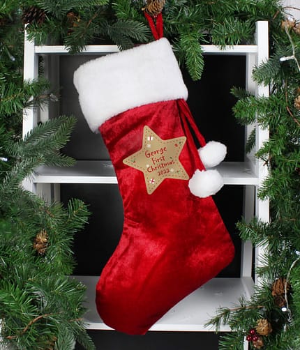 Personalised First Christmas Red Stocking - ItJustGotPersonal.co.uk