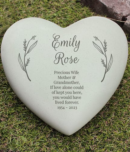 Personalised Free Text Heart Memorial - ItJustGotPersonal.co.uk