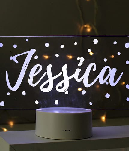 Personalised Polka-dot Name only LED Colour Changing Night Light - ItJustGotPersonal.co.uk