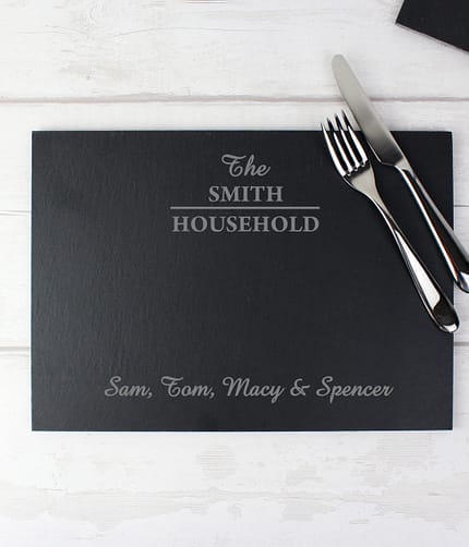 Personalised Family Slate Placemat - ItJustGotPersonal.co.uk