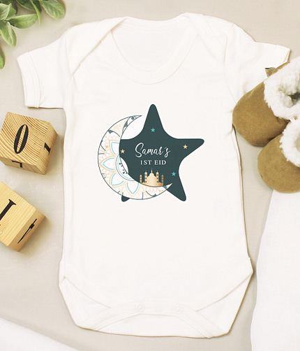 Personalised 1st Eid 0-3 Months Baby Vest - ItJustGotPersonal.co.uk