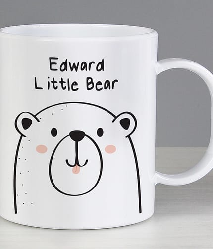 Personalised Little Bear Plastic Mug - ItJustGotPersonal.co.uk