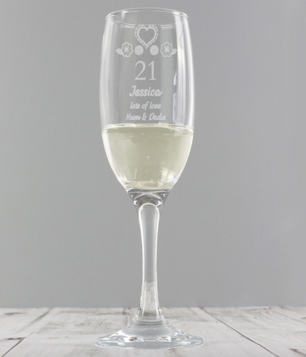 Personalised Birthday Craft Flute Glass - ItJustGotPersonal.co.uk