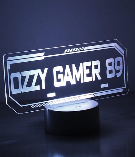 Personalised Gamer Tag LED Colour Changing Night Light - ItJustGotPersonal.co.uk