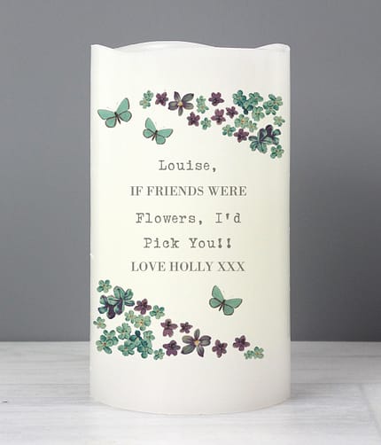 Personalised Forget Me Not LED Candle - ItJustGotPersonal.co.uk