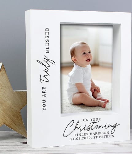 Personalised 'Truly Blessed' Christening 5x7 Box Photo Frame - ItJustGotPersonal.co.uk