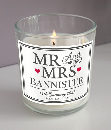 Personalised Mr & Mrs Scented Jar Candle - ItJustGotPersonal.co.uk