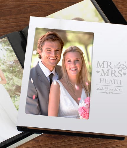 Personalised Mr & Mrs Photo Frame Album 6x4 - ItJustGotPersonal.co.uk