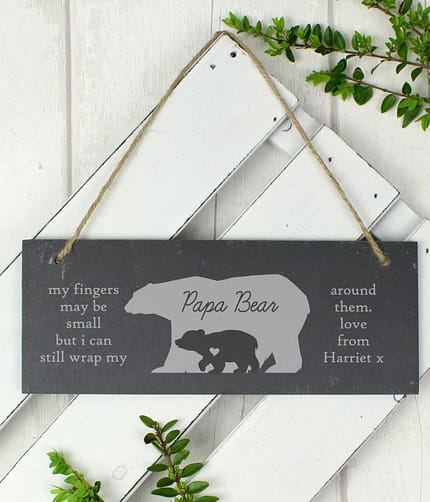 Personalised Bear Slate Door Plaque - ItJustGotPersonal.co.uk