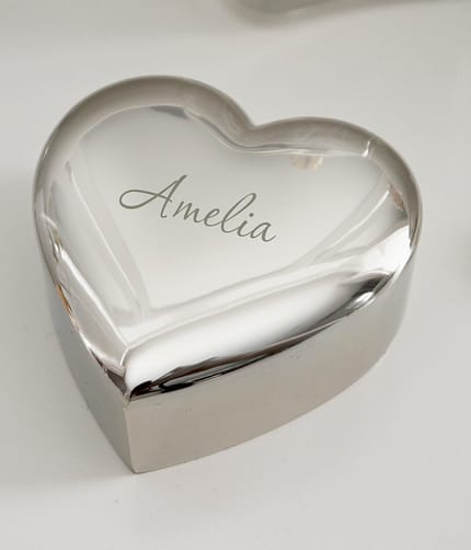 Personalised Name Only Heart Trinket Box - ItJustGotPersonal.co.uk