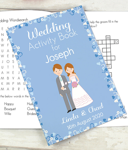 Personalised Wedding Activity Book for Boys - ItJustGotPersonal.co.uk