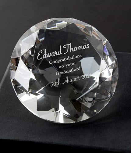 Personalised Occasion Diamond Paperweight - ItJustGotPersonal.co.uk