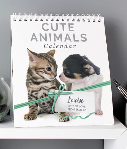 Personalised Cute Animals Desk Calendar - ItJustGotPersonal.co.uk