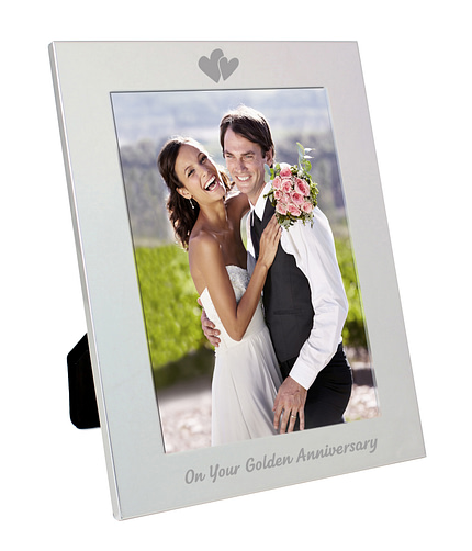 Silver 5x7 Golden Anniversary Photo Frame - ItJustGotPersonal.co.uk