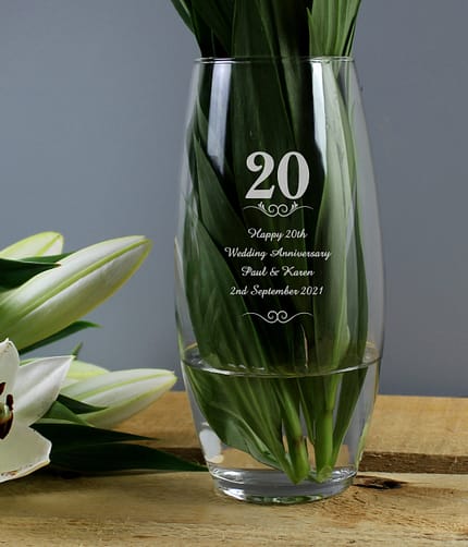 Personalised 20 Years Bullet Vase - ItJustGotPersonal.co.uk
