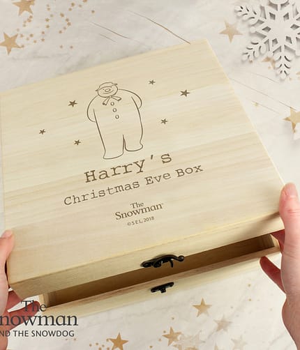 Personalised The Snowman Large Wooden Christmas Eve Box - ItJustGotPersonal.co.uk