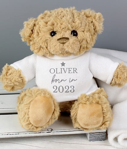Personalised Born In Teddy Bear - ItJustGotPersonal.co.uk