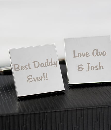 Personalised Any Message Square Cufflinks - 2 lines - ItJustGotPersonal.co.uk