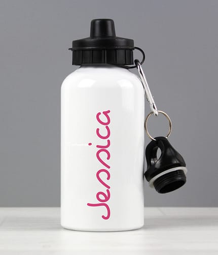 Personalised Pink Name Drinks Bottle - ItJustGotPersonal.co.uk