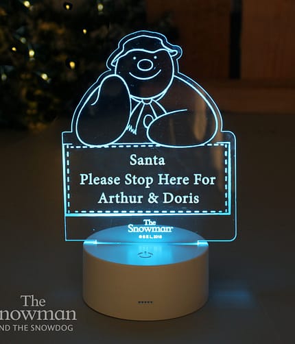 Personalised The Snowman LED Colour Changing Decoration & Night Light - ItJustGotPersonal.co.uk