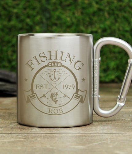 Personalised Fishing Club Stainless Steel Mug - ItJustGotPersonal.co.uk