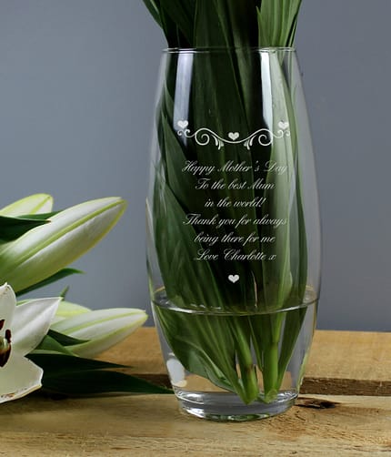 Personalised Hearts & Swirls Bullet Vase - ItJustGotPersonal.co.uk