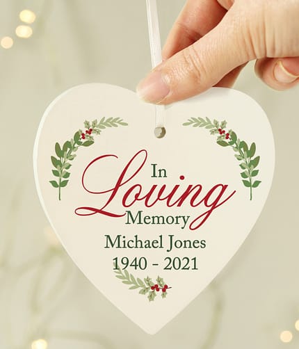 Personalised In Loving Memory Wooden Heart Decoration - ItJustGotPersonal.co.uk